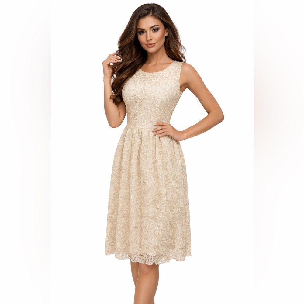 Stunning Midi Ivory Dress